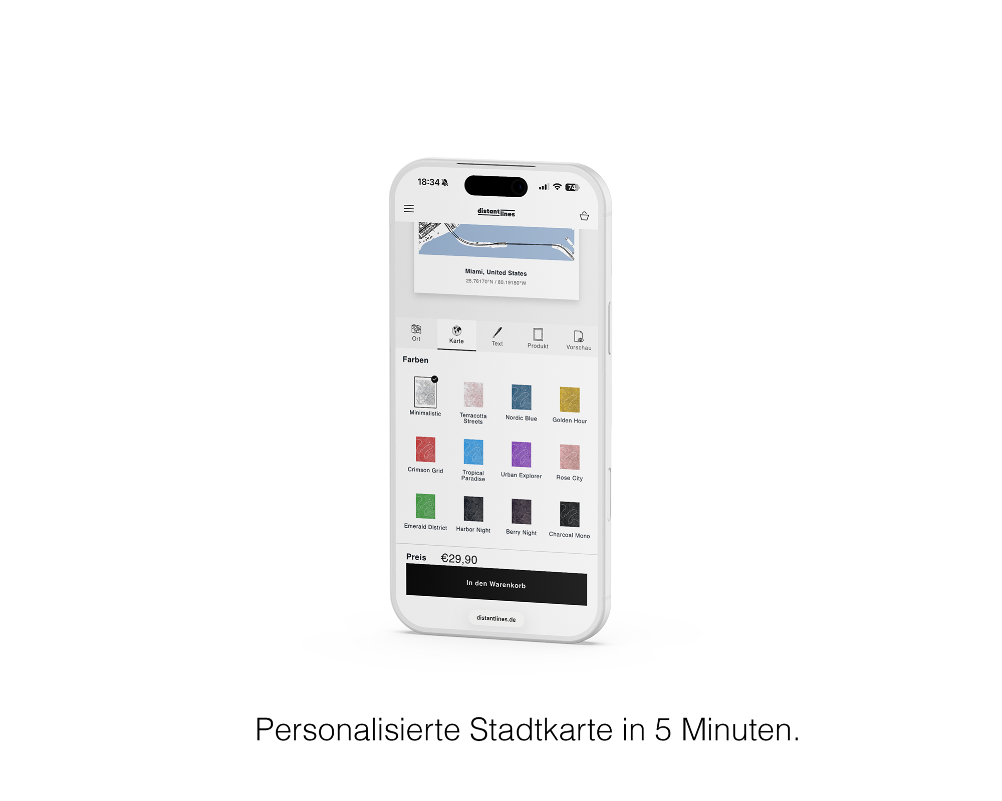 Personalisierte Stadtkarte zum Selbstgestalten