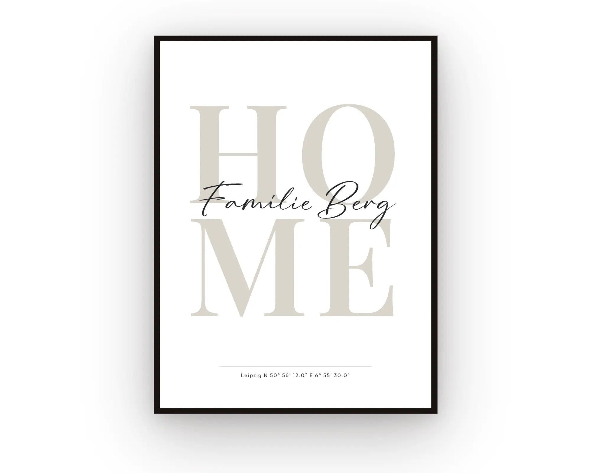 Home Poster personalisiert mit Namen & Koordinaten