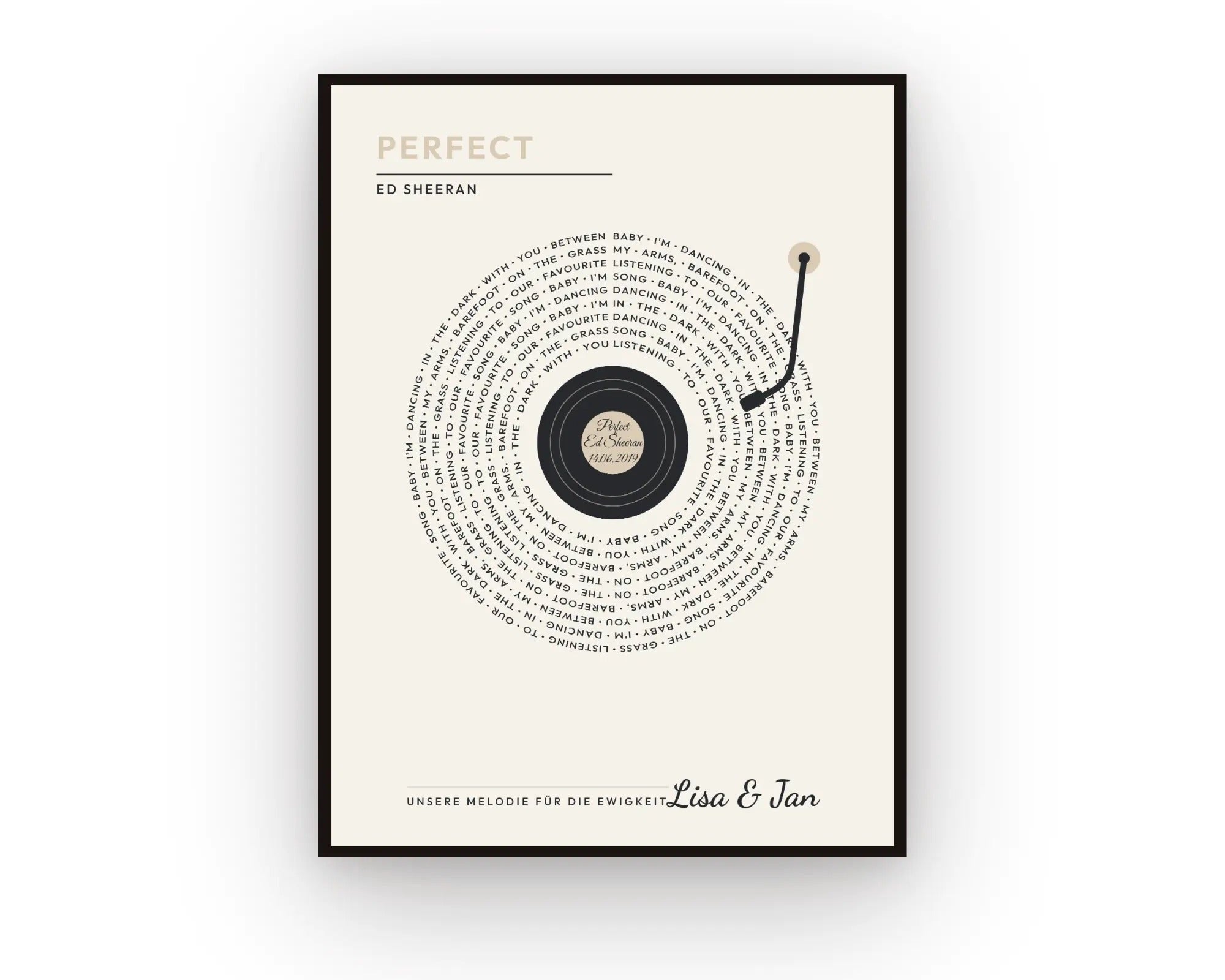 Song Poster Vinyl – Dein Liedtext als Schallplatte