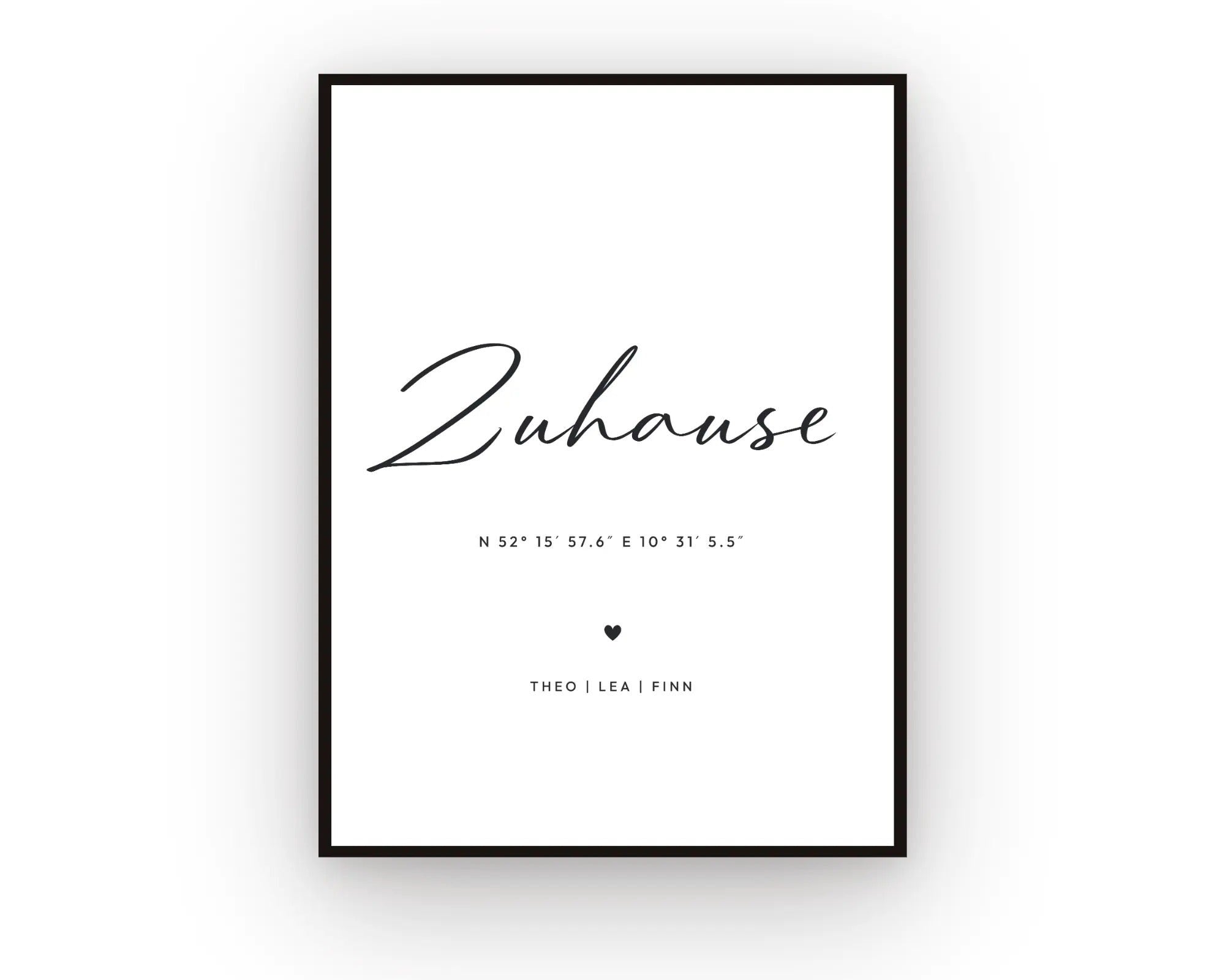 Personalisiertes Zuhause-Poster mit Koordinaten