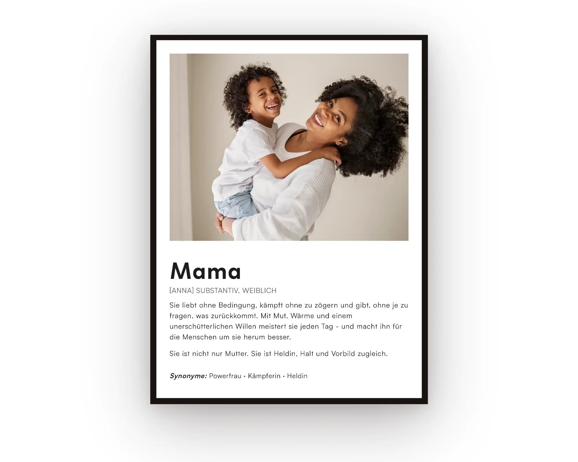 Mama Definitionsposter - Personalisiertes Geschenk zum Selbstgestalten