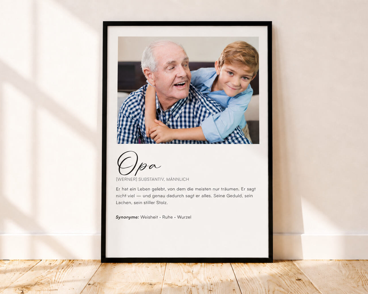 Opa Definitionsposter - Personalisiertes Geschenk zum Selbstgestalten