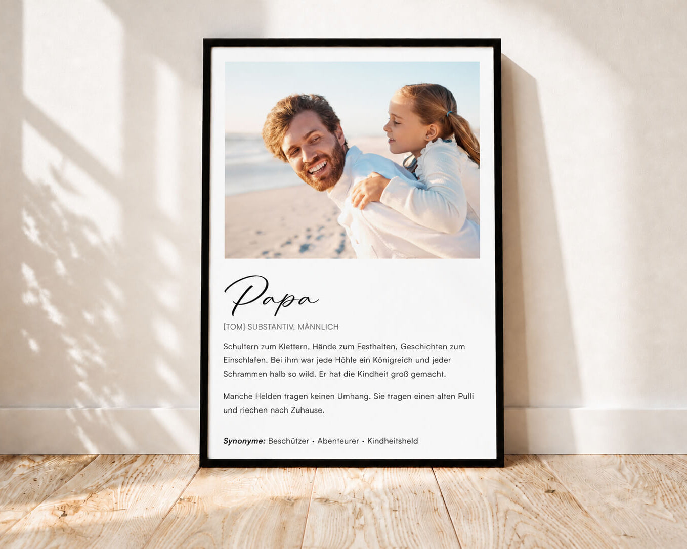 Papa Definitionsposter - Personalisiertes Geschenk zum Vatertag