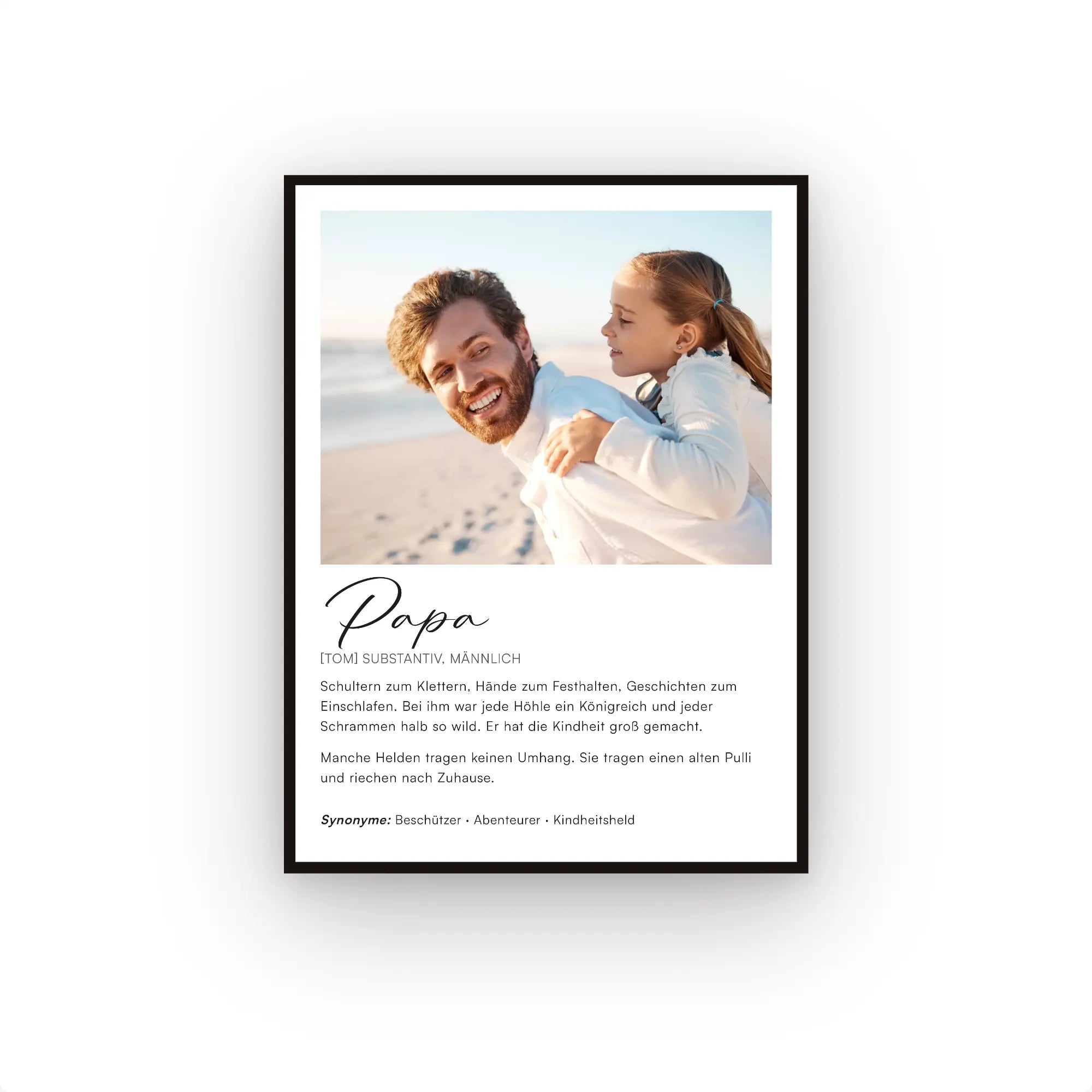 Papa Definitionsposter - Personalisiertes Geschenk zum Selbstgestalten