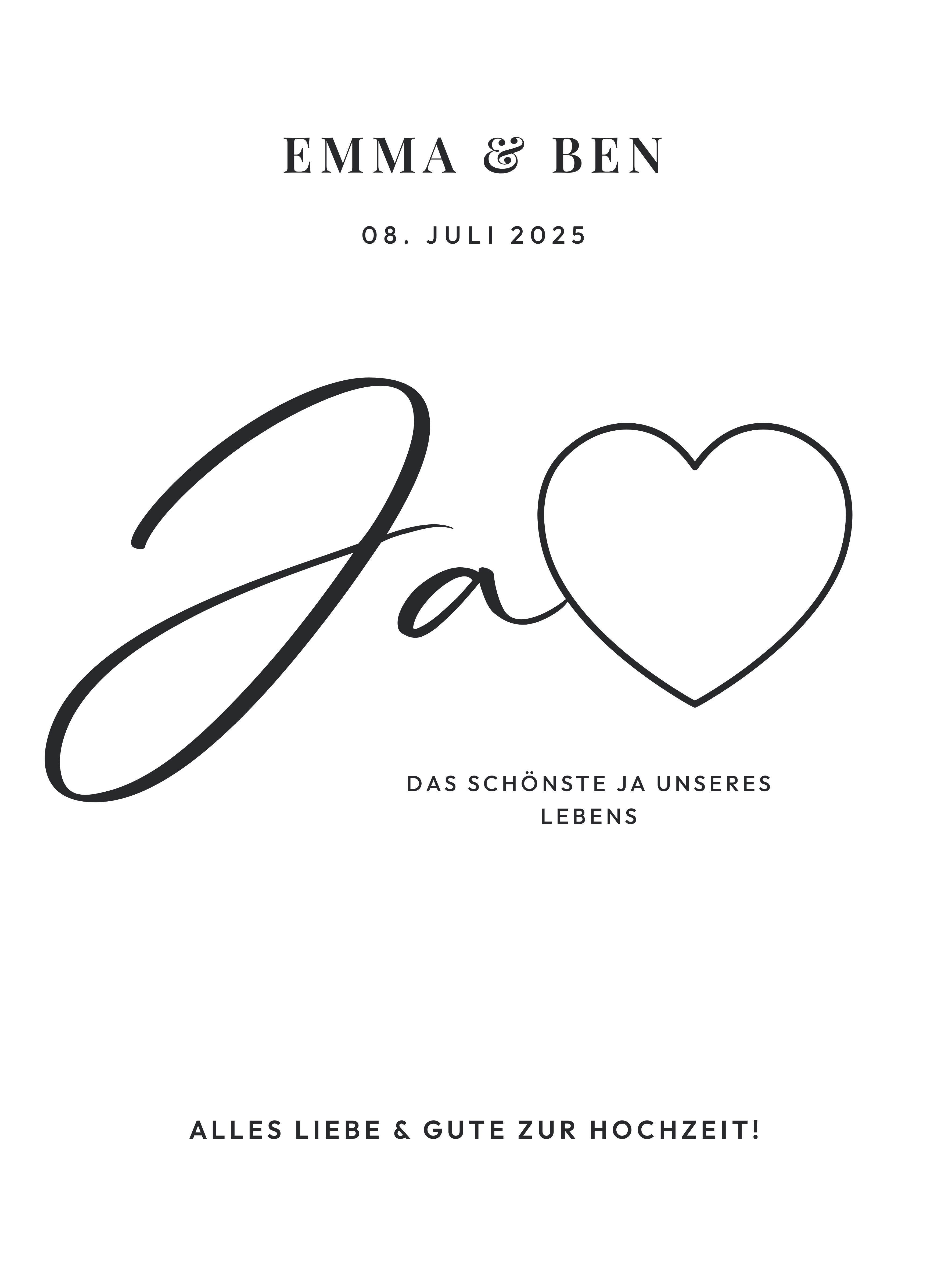 Personalisiertes Geldgeschenk zur Hochzeit - Poster mit Herz zum Ausschneiden