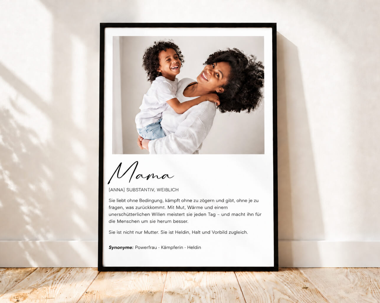 Mama Definitionsposter - Personalisiertes Geschenk zum Muttertag