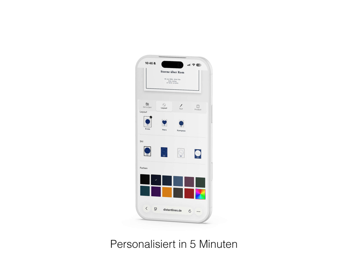 Sternkarte personalisiert in 5 Minuten