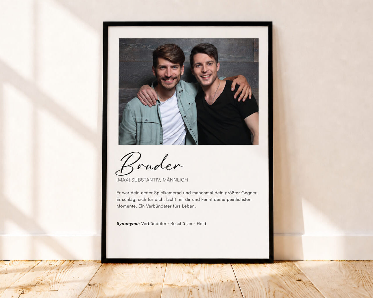 Bruder Definitionsposter - Personalisiertes Geschenk zum Selbstgestalten