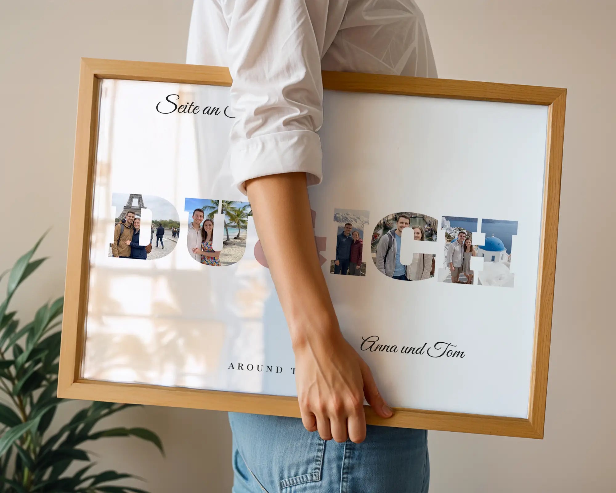 Buchstaben-Poster DU&ICH im Wohnraum