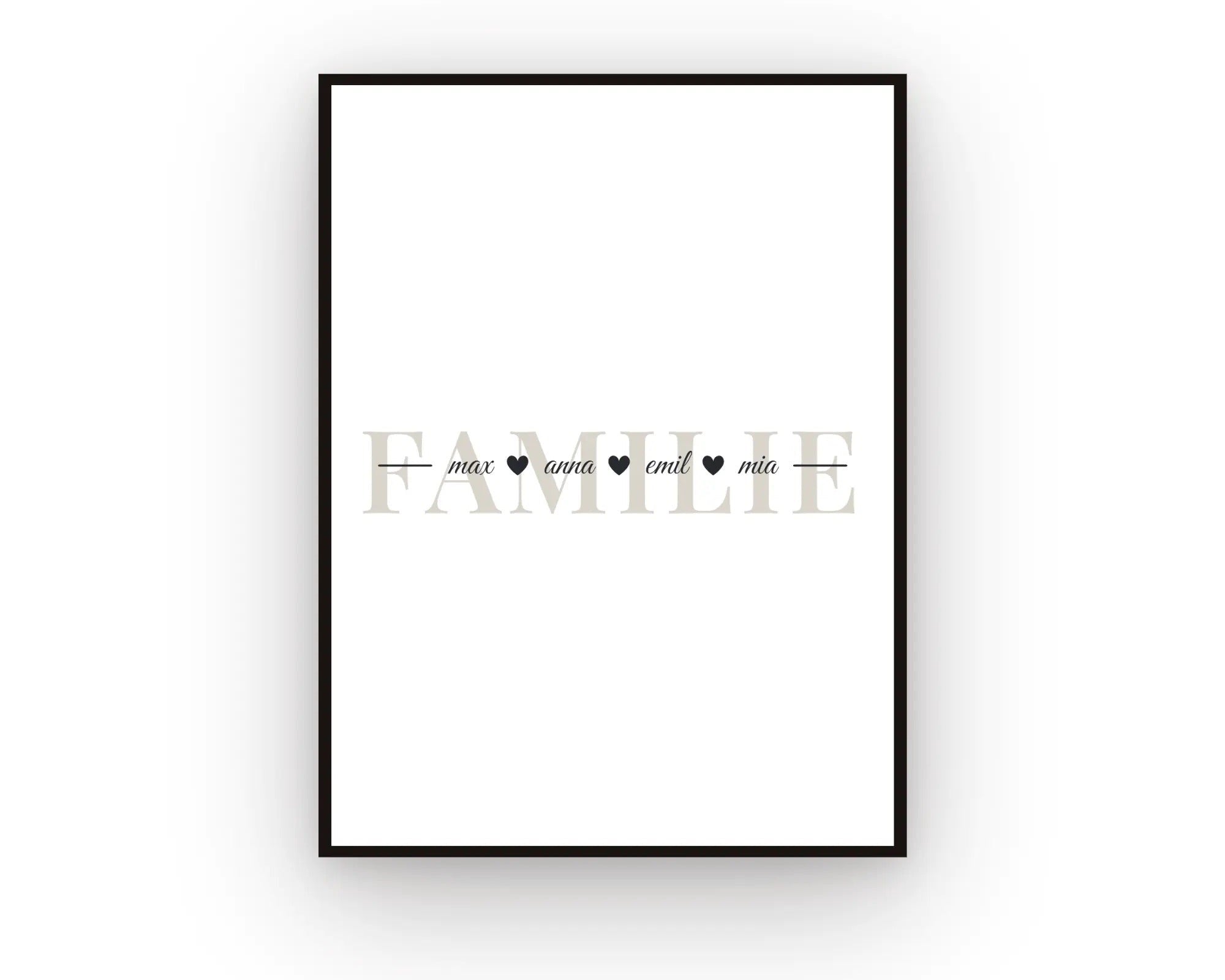 Personalisiertes Familien-Poster mit Namen