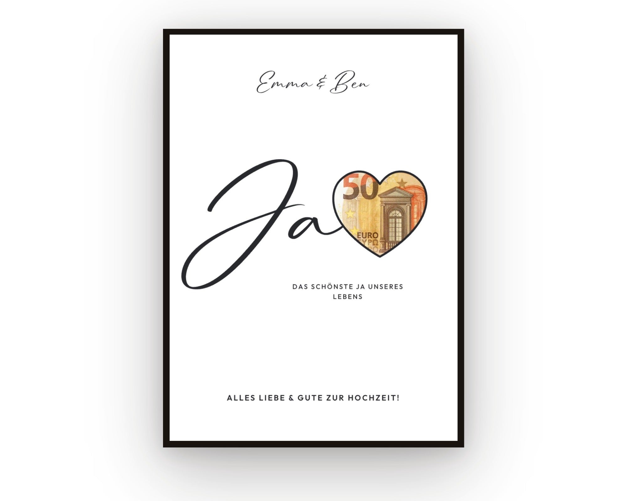 Personalisiertes Geldgeschenk zur Hochzeit