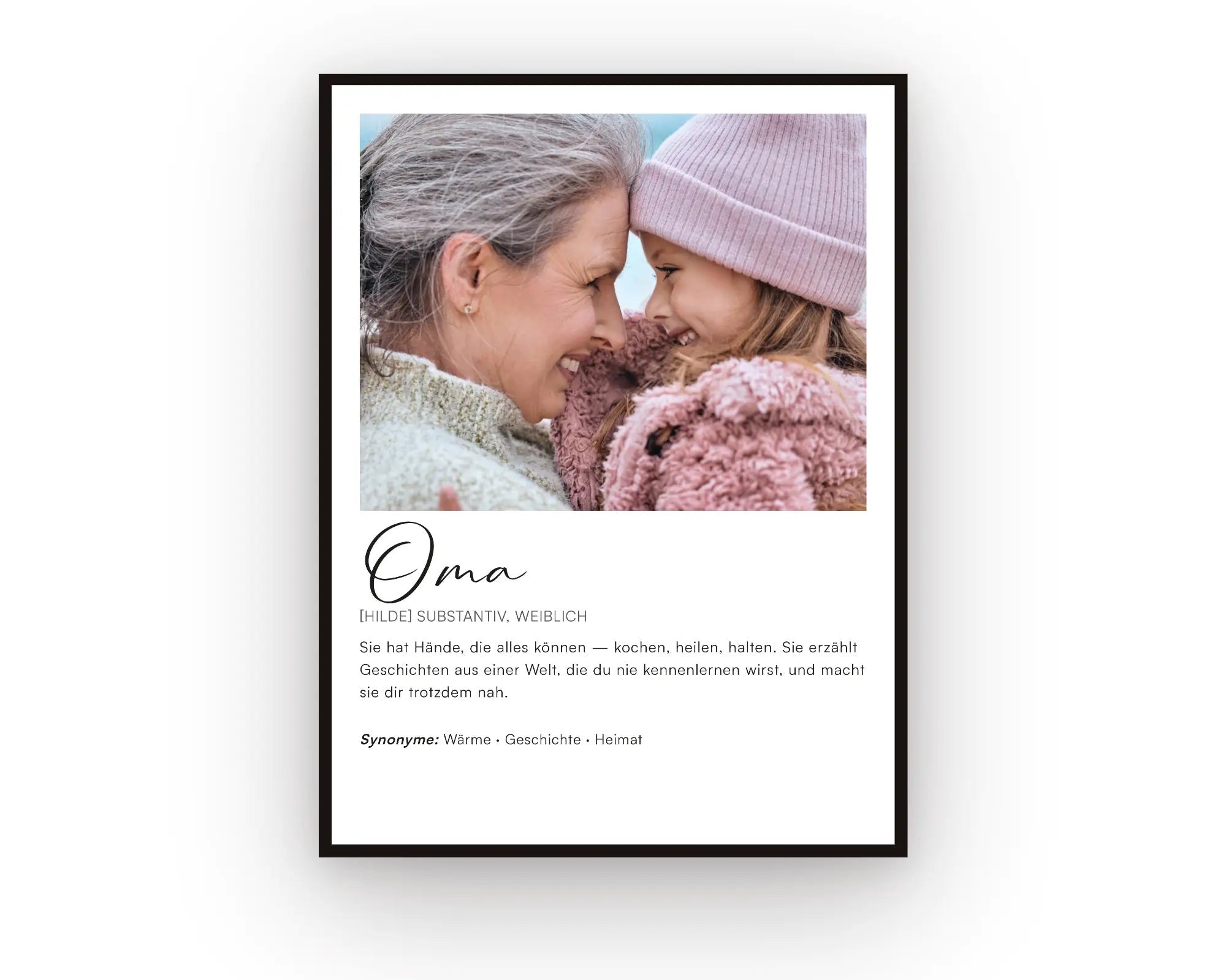 Oma Definitionsposter - Personalisiertes Geschenk zum Selbstgestalten