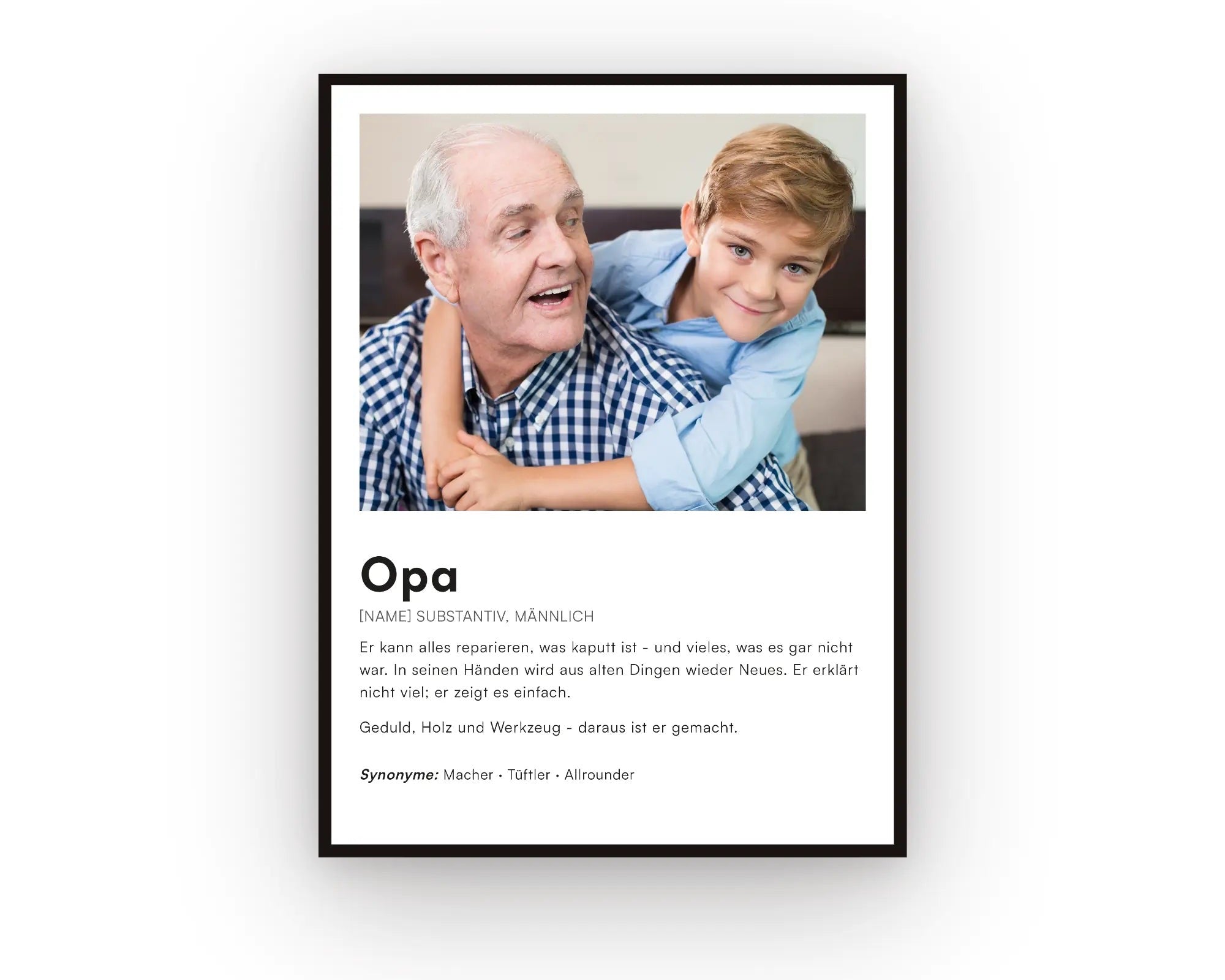 Opa Definitionsposter - Personalisiertes Geschenk zum Selbstgestalten