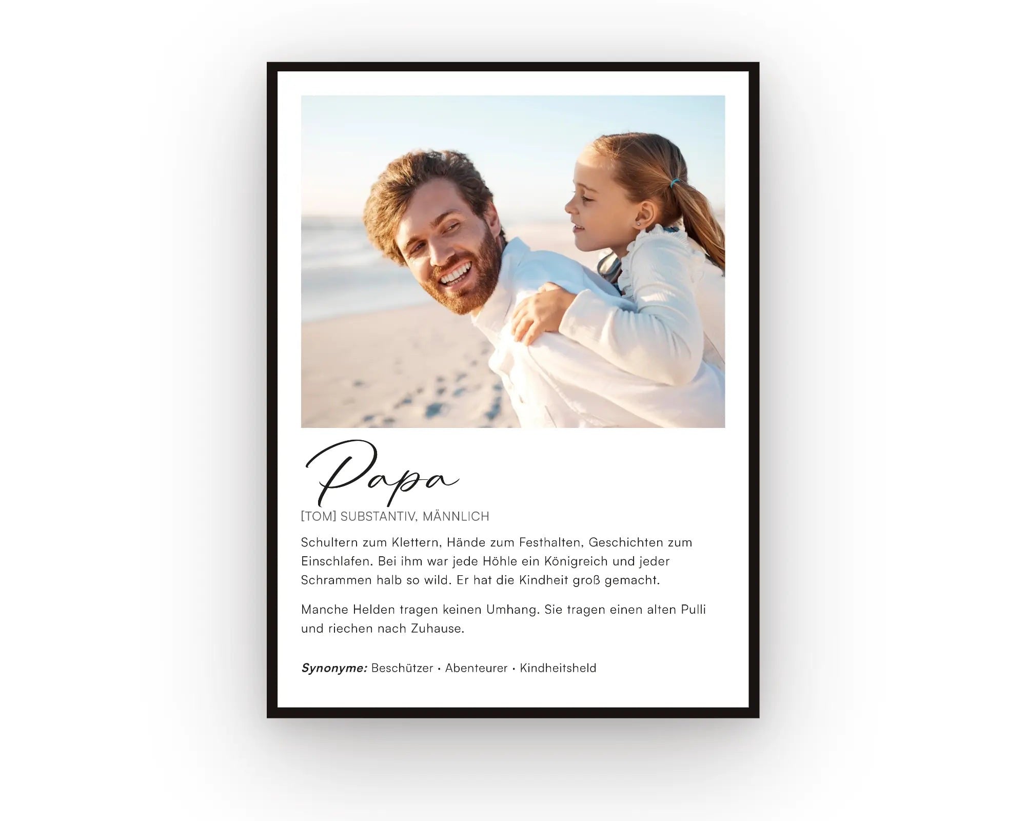 Papa Definitionsposter - Personalisiertes Geschenk zum Selbstgestalten