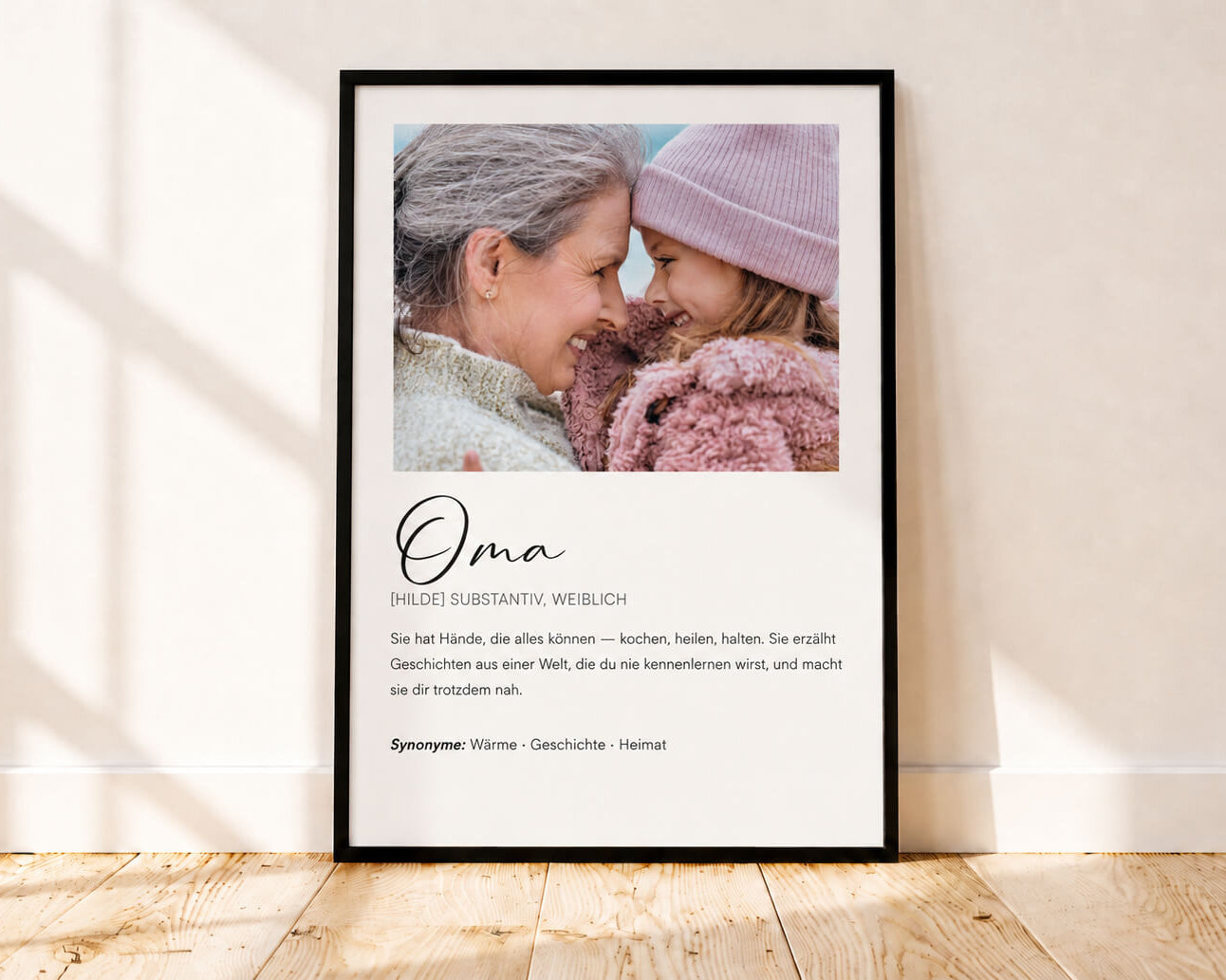 Oma Definitionsposter - Personalisiertes Geschenk zum Selbstgestalten