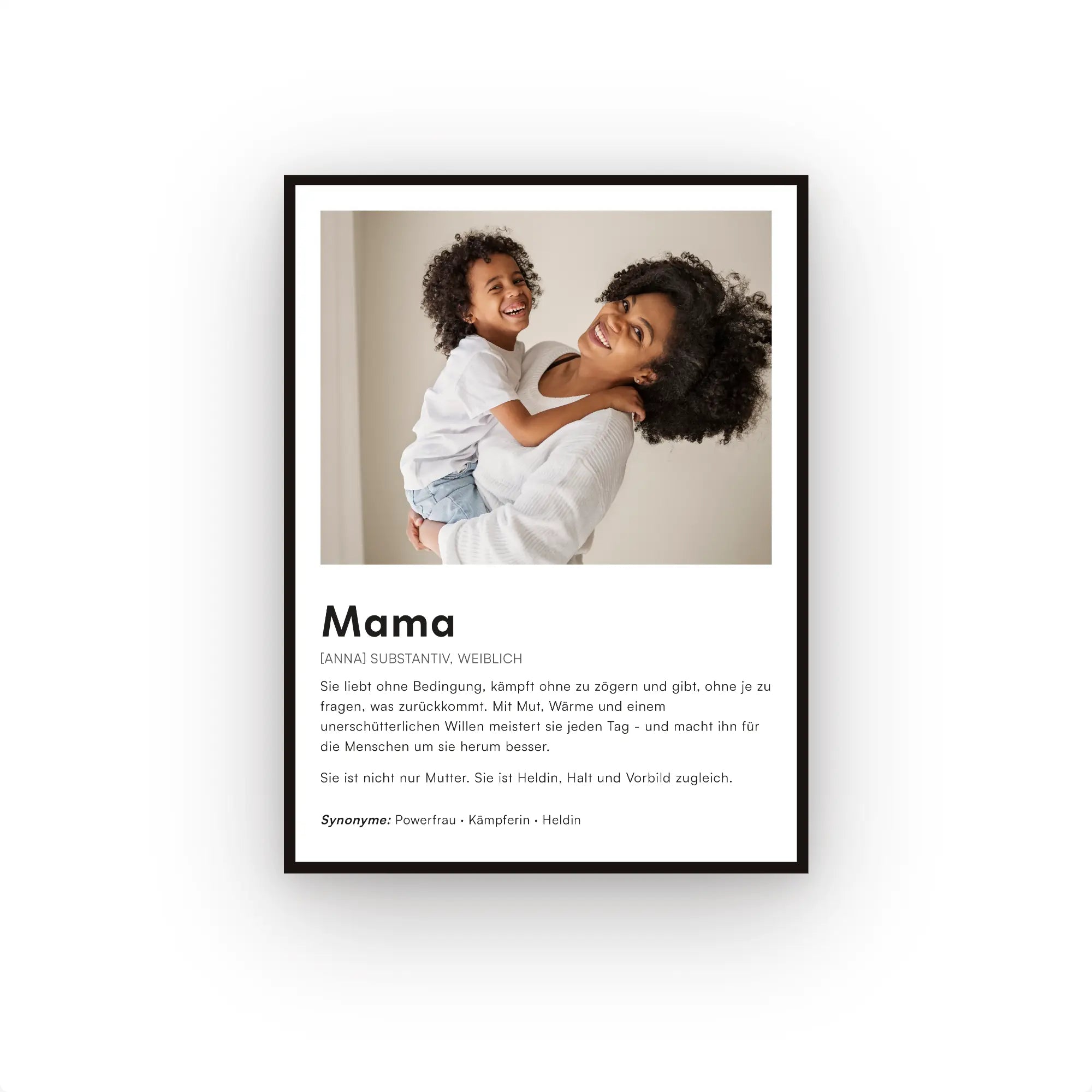 Mama Definitionsposter - Personalisiertes Geschenk zum Selbstgestalten